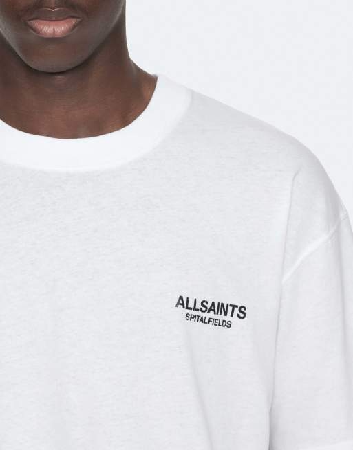 AllSaints Shadow Kurzarmshirt mit Rundhalsausschnitt in Optikweiß, 5 von 6