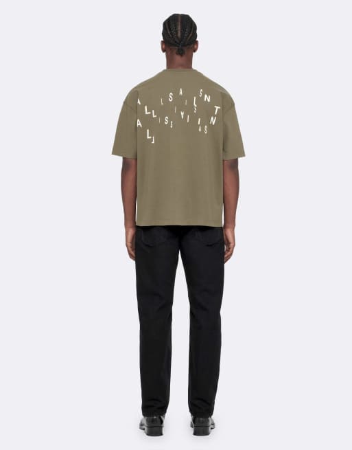 AllSaints Shadow t-shirt col rond à manches courtes kaki délavé, 4 de 6