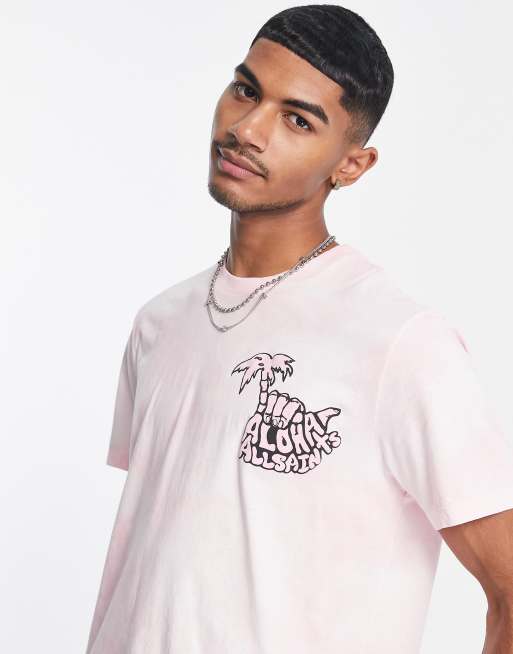 AllSaints shaka tiedye T-shirt in pink