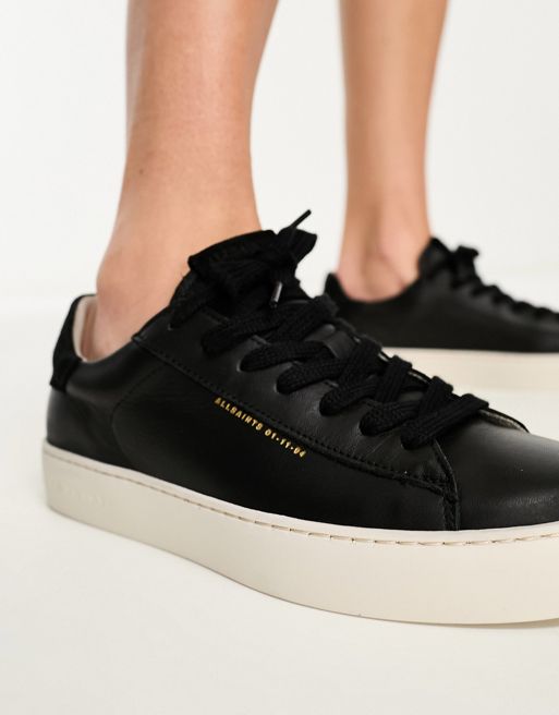 AllSaints Shana leather trainers in black | ASOS
