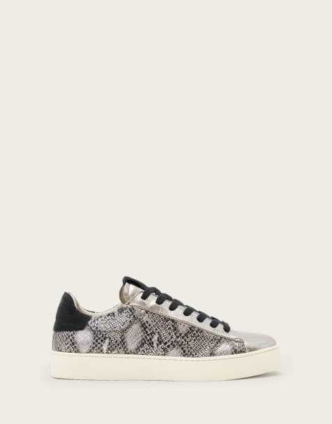 AllSaints – Shana – Metallic-Sneaker in Silber/Schwarz - view 1