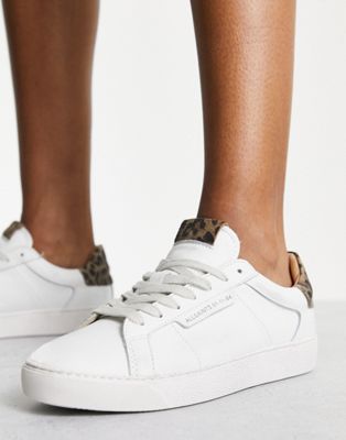 AllSaints Sheer Celia leather trainers in worn white - ASOS Price Checker