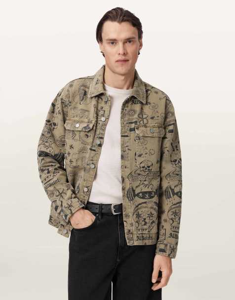 AllSaints - Sherb - Chaqueta marrón arena estilo camisa de lona - view 1