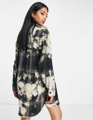 all saints check shirt dress