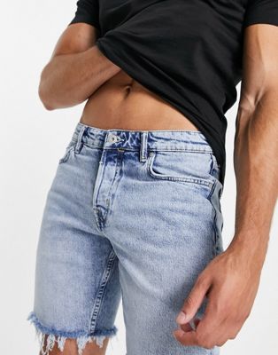 Homme AllSaints - Short en jean - Délavage clair