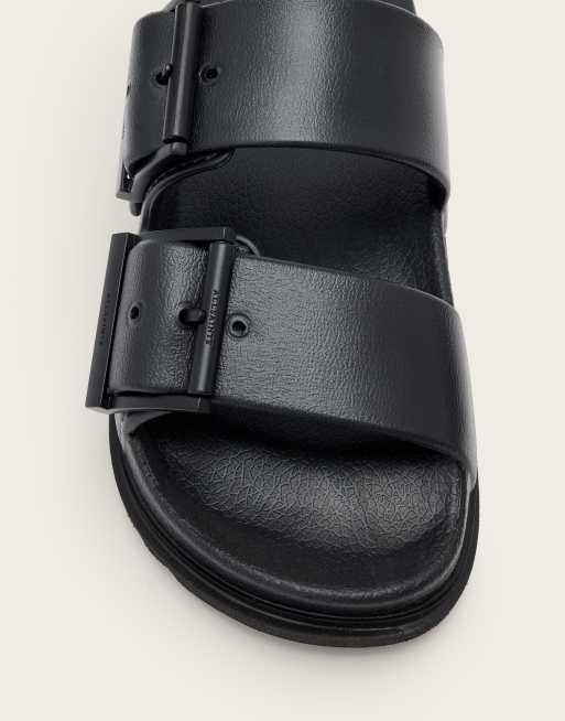 AllSaints Sian double strap sandal in black, 3 of 4