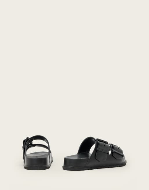 AllSaints Sian double strap sandal in black, 4 of 4