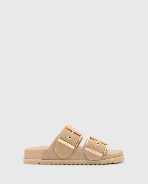 AllSaints - Sian - Leren sandalen in zandkleur, 3 van 4