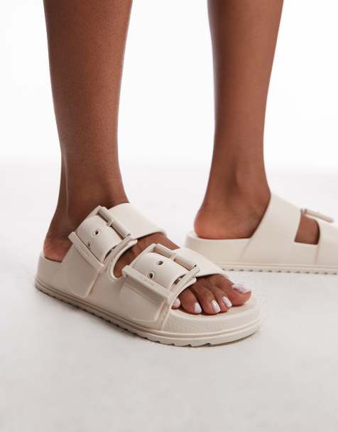 AllSaints Sian rubber sandals in chalk white - view 1