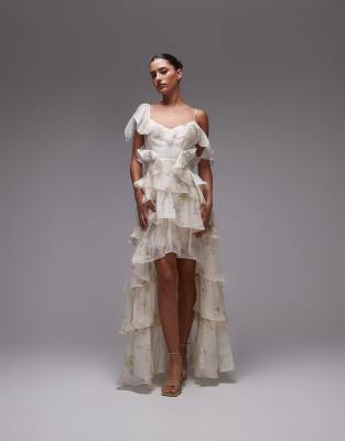 AllSaints - Sienna - Kleid mit Spitze in Ecru und Weiß
