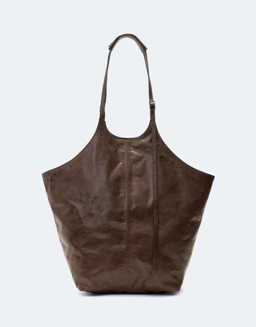 AllSaints Siloh cabas rouge cerise foncé, 6 de 6