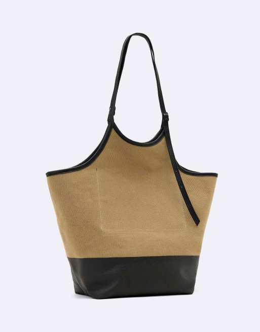 AllSaints Siloh cnvs overspill en marron sable, 4 de 5