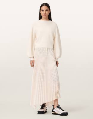 AllSaints - Sinead - Kleid in Schwanweiß