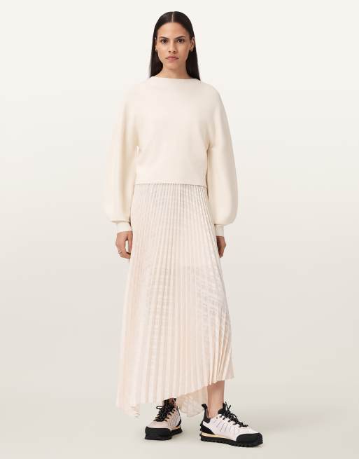 AllSaints – Sinead – Kleid in Schwanweiß