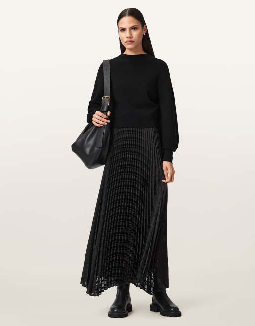 AllSaints – Sinead – Kleid in Schwarz