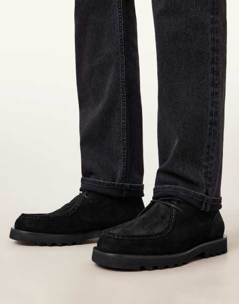 AllSaints - Skiff - Bottes en daim à lacets - Noir - view 1