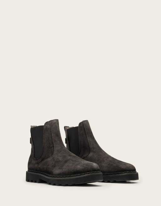 AllSaints – Skiff – Chelsea-Stiefel in warmem Grau