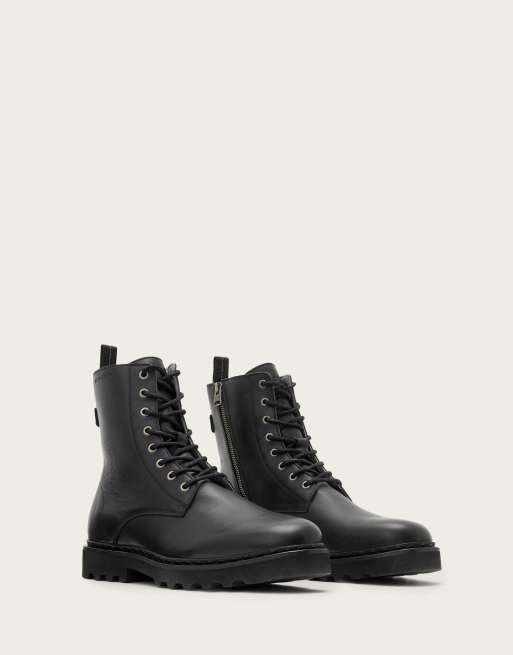 AllSaints – Skiff – Military-Stiefel in Schwarz