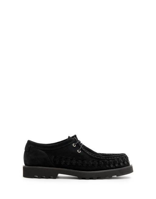 AllSaints – Skiff – Schuhe in Schwarz mit Webmuster