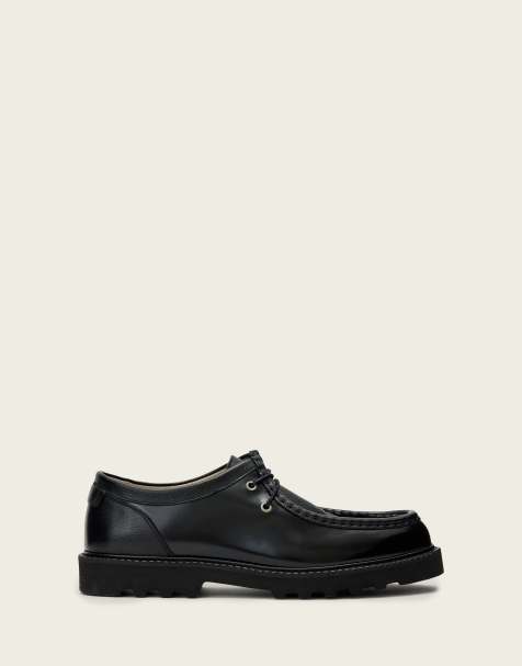 AllSaints Skiff skórzane buty typu apron sznurowane w kolorze czarnym - view 1