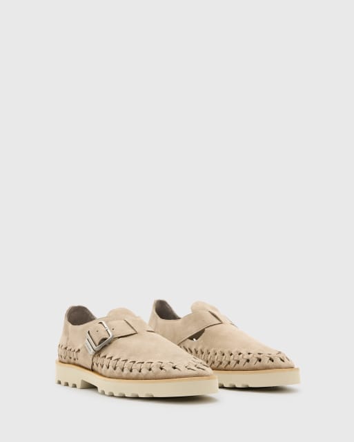 AllSaints Skiff suede creeper shoes in cloudy gray, 2 of 4
