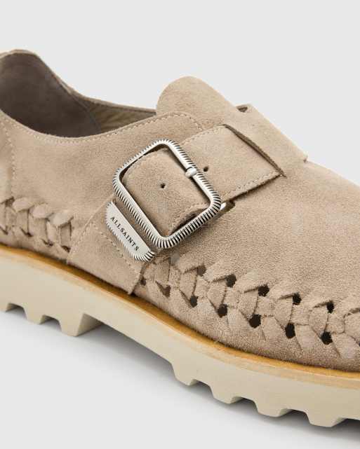 AllSaints Skiff suede creeper shoes in cloudy gray, 3 of 4