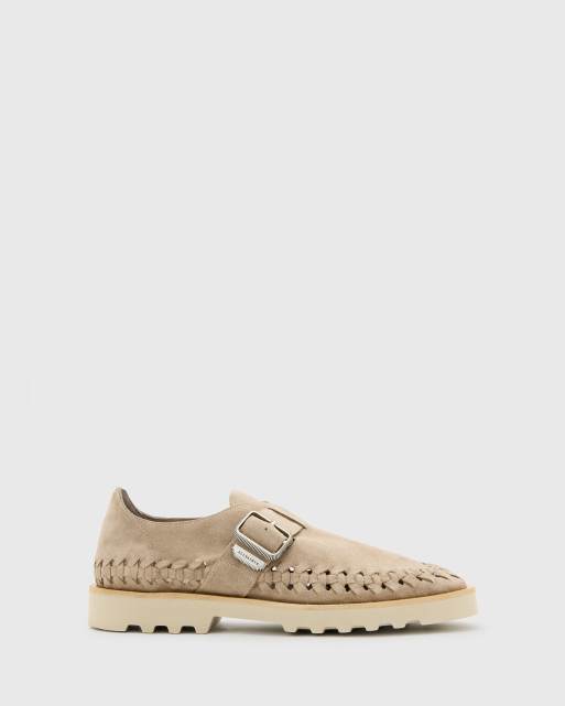 AllSaints Skiff suede creeper shoes in cloudy grey, 4 of 4