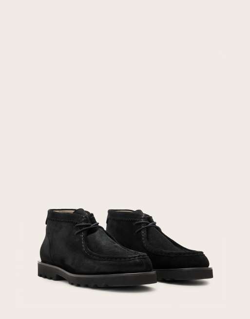 AllSaints Skiff suede lace-up boots in black, 3 of 4