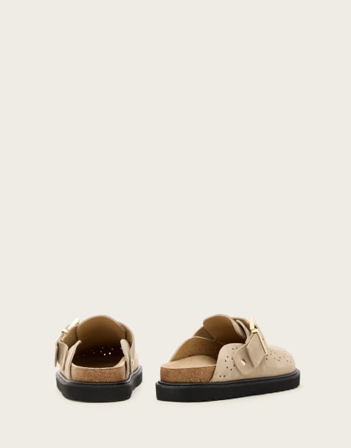 AllSaints Skye buckle suede mule in sand, 4 of 6