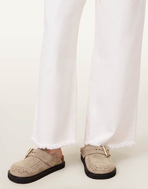 AllSaints Skye buckle suede mule in sand, 6 of 6
