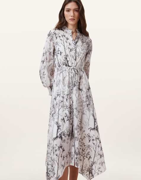 AllSaints – Skylar – Maxikleid in Rise/Ecru/Weiß - view 1