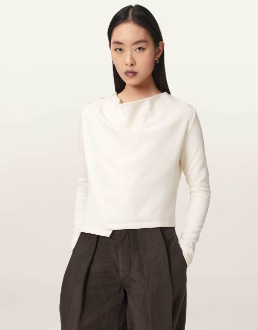 AllSaints - Skyler - Top manches longues - Blanc fossile, 4 de 6