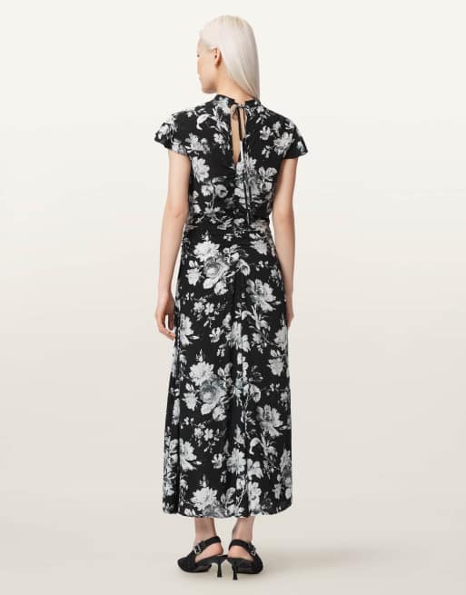 AllSaints sl-Kleid in Jardina Mono Black, 5 von 6