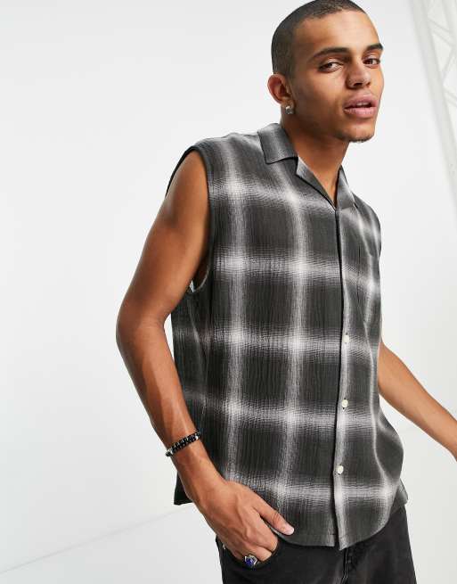 AllSaints sleeveless shirt in check