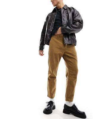 AllSaints Sleid tapered trousers In light brown