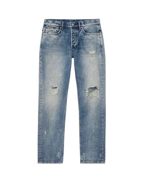 AllSaints - Slim fit rechte jeans in 'destroy' indigo - view 1