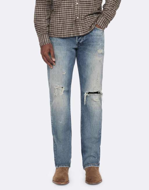 AllSaints – Slim-Straight-Hose in Destroy Indigo, 4 von 6