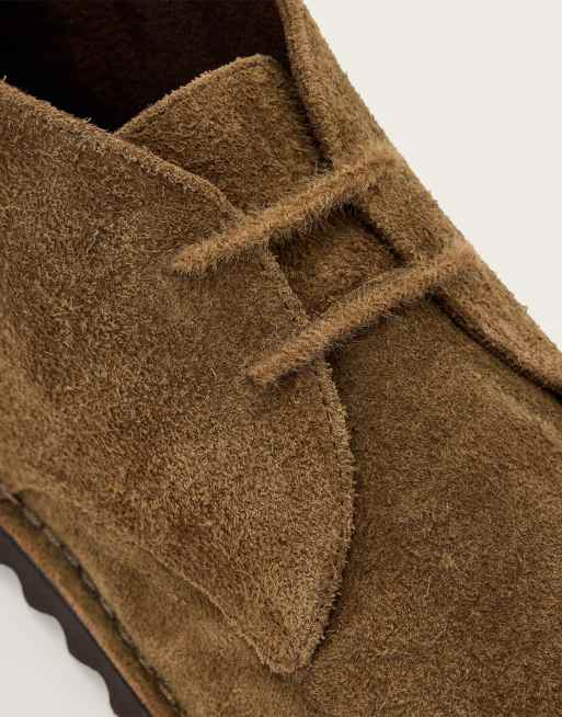 AllSaints Slix bottines Chukka en cuir texturé à lacets marron clair, 3 de 4
