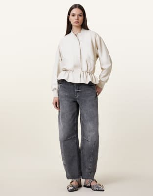 AllSaints - Sofi - Bomber en cuir - Blanc