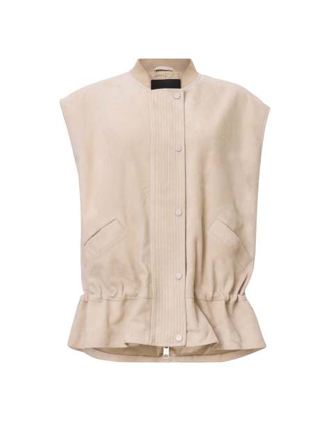 AllSaints - Sofi - Suède gilet in zilverberk grijs - view 1