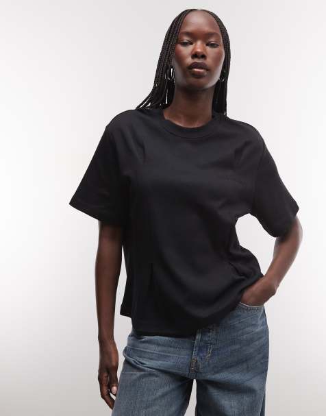 AllSaints Sofia Lisa kortärmad boxig t-shirt i svart - view 1