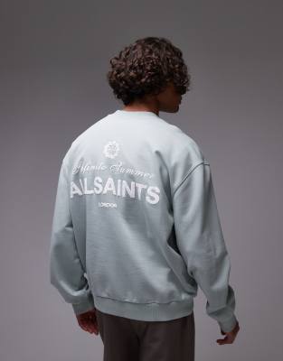 soleil crew neck sweatshirt in slate green-Blue