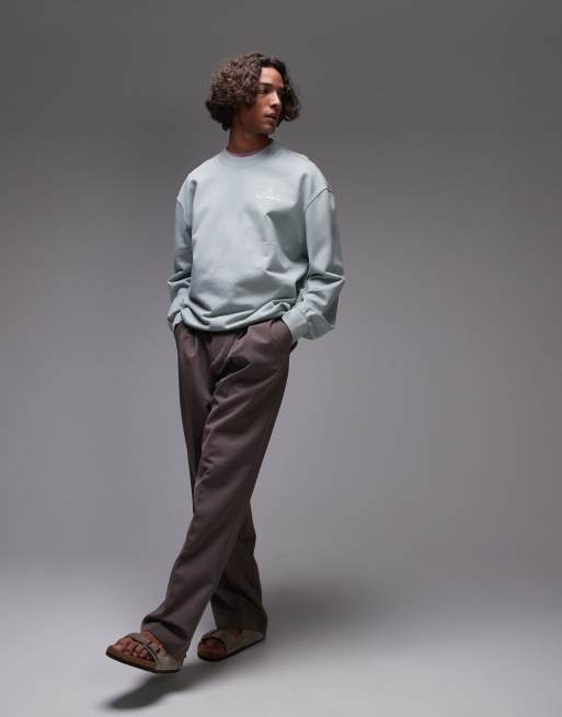 AllSaints Soleil crew sweat in slate green, 3 of 4