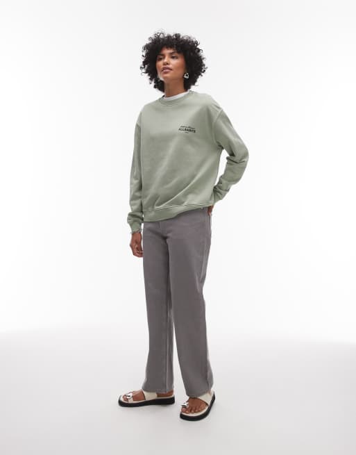(取寄) オールセインツ レディース ソレイユ エッタ スウェット AllSaints women Soleil Etta Sweat Lilac Ash Pink Allsaints Soleil Etta Cotton Graphic Sweatshirt In Lilac Ash