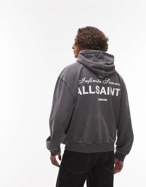AllSaints - Soleil Oth - Felpa nero slavato con cappuccio - view 1