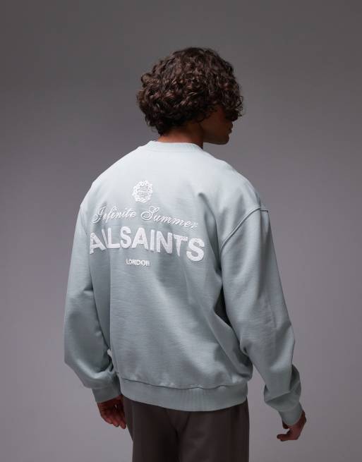 AllSaints – Soleil – Stalowoszara bluza dresowa z okrągłym dekoltem