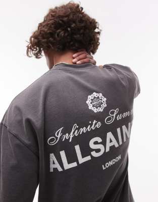 Allsaints Soleil Crew Oversized Cropped Sweatshirt
