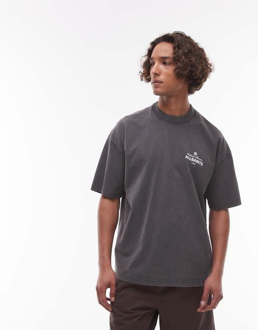 Allsaints soleil t-shirt in washed black