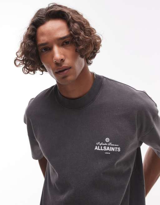 Allsaints soleil t-shirt in washed black