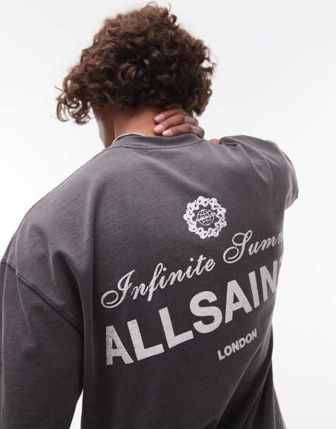 Allsaints soleil t-shirt in washed black